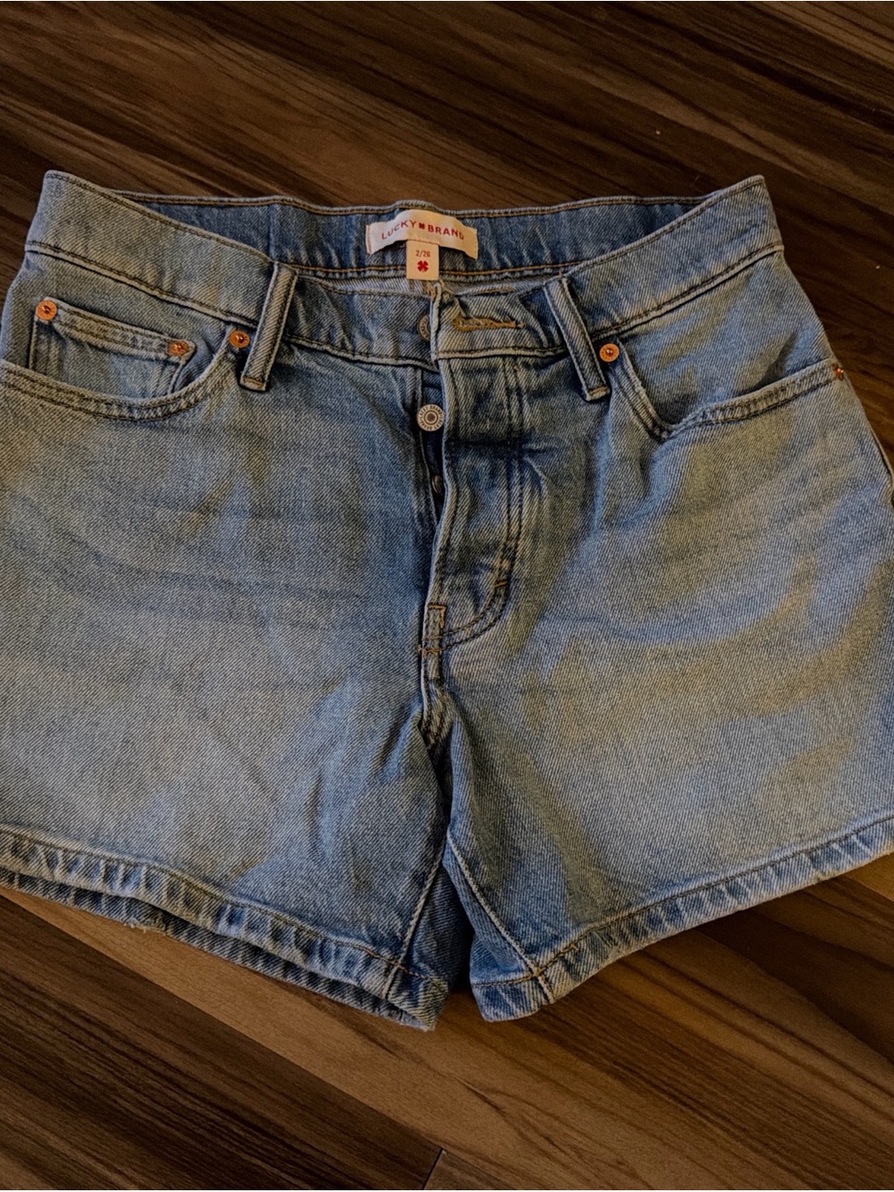 Lucky Brand Light Blue High-Rise Denim Shorts